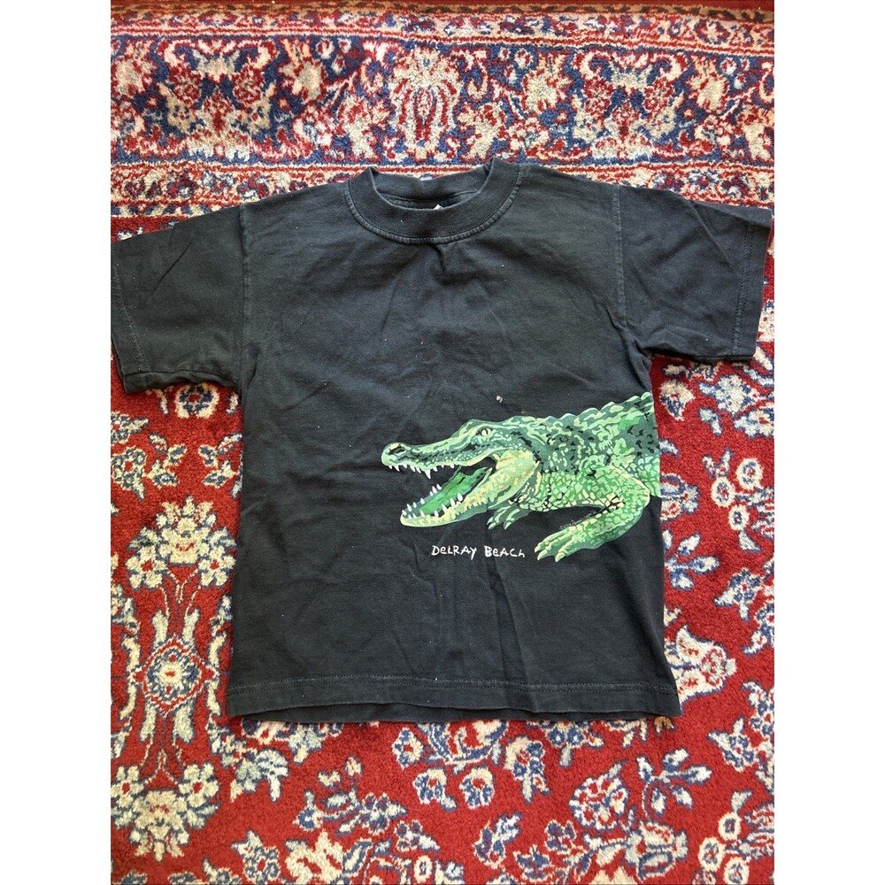 Vintage Stephen Joseph youth Delray Beach Croc T Shirt Size 6/8 vtg 2004 AOP